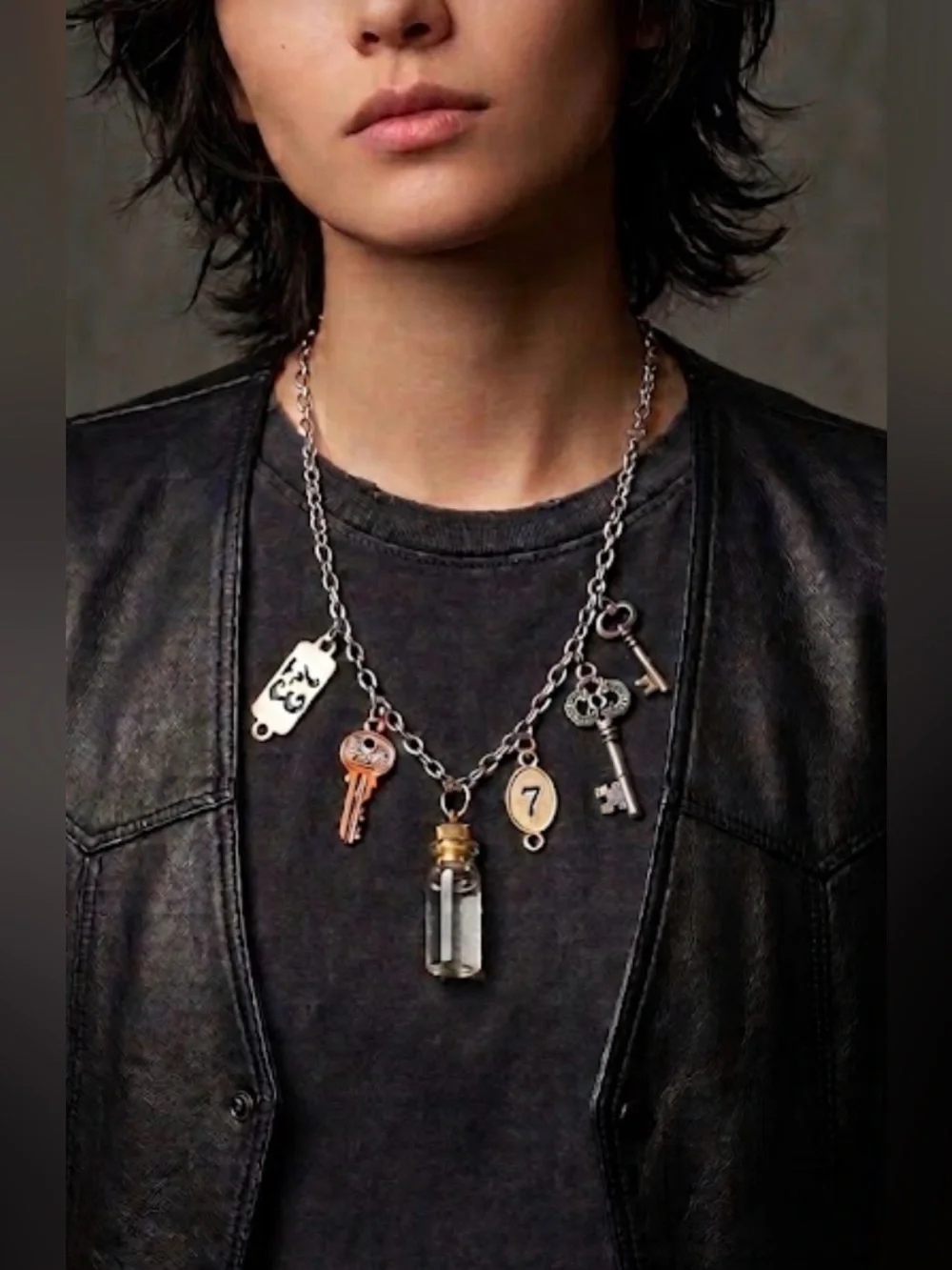 Charm necklace womens mens goth whymsygoth‎ witchy rave fairygoth punk grunge